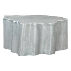 Table basse ronde en argent antique, style moderne, 1 personne