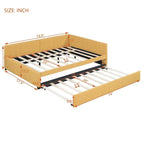Lit de repos rembourré pleine taille gris/rose/jaune/beige avec lit gigogne double, 2 couchages