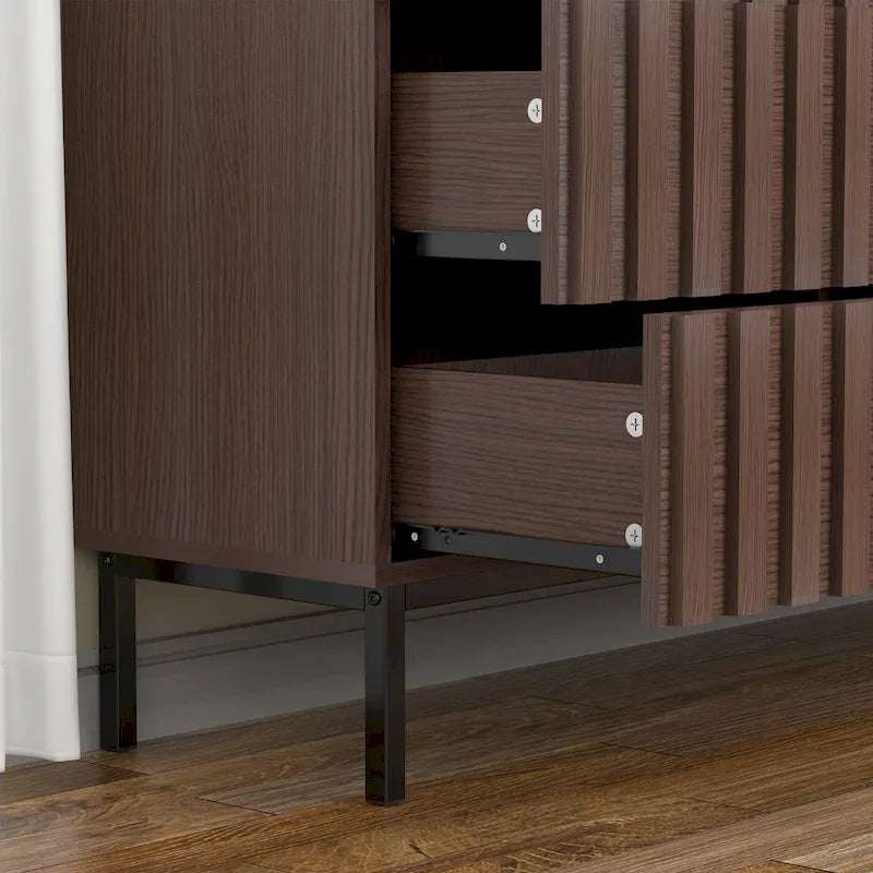 Table de chevet à 2 tiroirs Naturel / Brun / Naturel clair – 1 ou 2 pièces