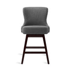 Tabouret de comptoir mi-siècle de 66 cm, similicuir pivotant, lot de 4 (gris / bleu foncé / marron foncé / noir / blanc cassé / gris foncé / marron whisky)