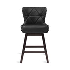Tabouret de comptoir mi-siècle de 66 cm, similicuir pivotant, lot de 4 (gris / bleu foncé / marron foncé / noir / blanc cassé / gris foncé / marron whisky)