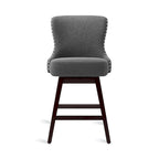 Tabouret de comptoir mi-siècle de 66 cm, similicuir pivotant, lot de 4 (gris / bleu foncé / marron foncé / noir / blanc cassé / gris foncé / marron whisky)