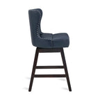 Tabouret de comptoir mi-siècle de 66 cm, similicuir pivotant, lot de 4 (gris / bleu foncé / marron foncé / noir / blanc cassé / gris foncé / marron whisky)
