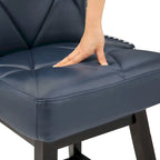 Tabouret de comptoir mi-siècle de 66 cm, similicuir pivotant, lot de 4 (gris / bleu foncé / marron foncé / noir / blanc cassé / gris foncé / marron whisky)