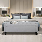 Banc de rangement en tissu capitonné – Beige / Gris / Gris foncé, 2 places