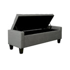 Banc de rangement en tissu capitonné – Beige / Gris / Gris foncé, 2 places