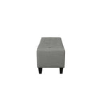 Banc de rangement en tissu capitonné – Beige / Gris / Gris foncé, 2 places