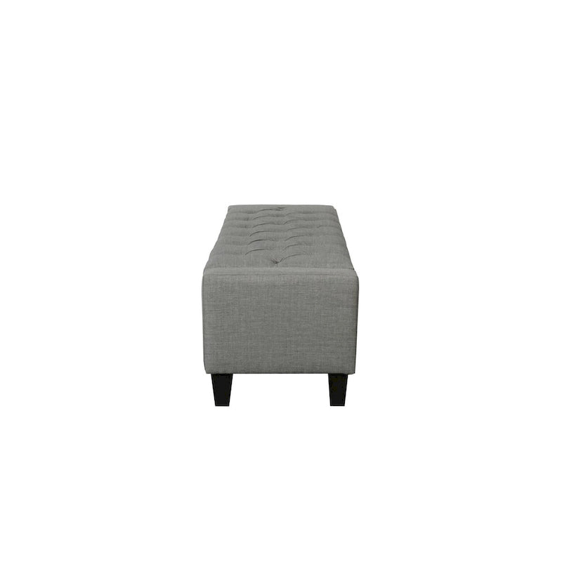 Banc de rangement en tissu capitonné – Beige / Gris / Gris foncé, 2 places