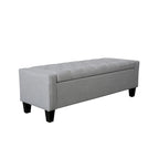 Banc de rangement en tissu capitonné – Beige / Gris / Gris foncé, 2 places