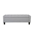 Banc de rangement en tissu capitonné – Beige / Gris / Gris foncé, 2 places