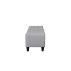 Banc de rangement en tissu capitonné – Beige / Gris / Gris foncé, 2 places