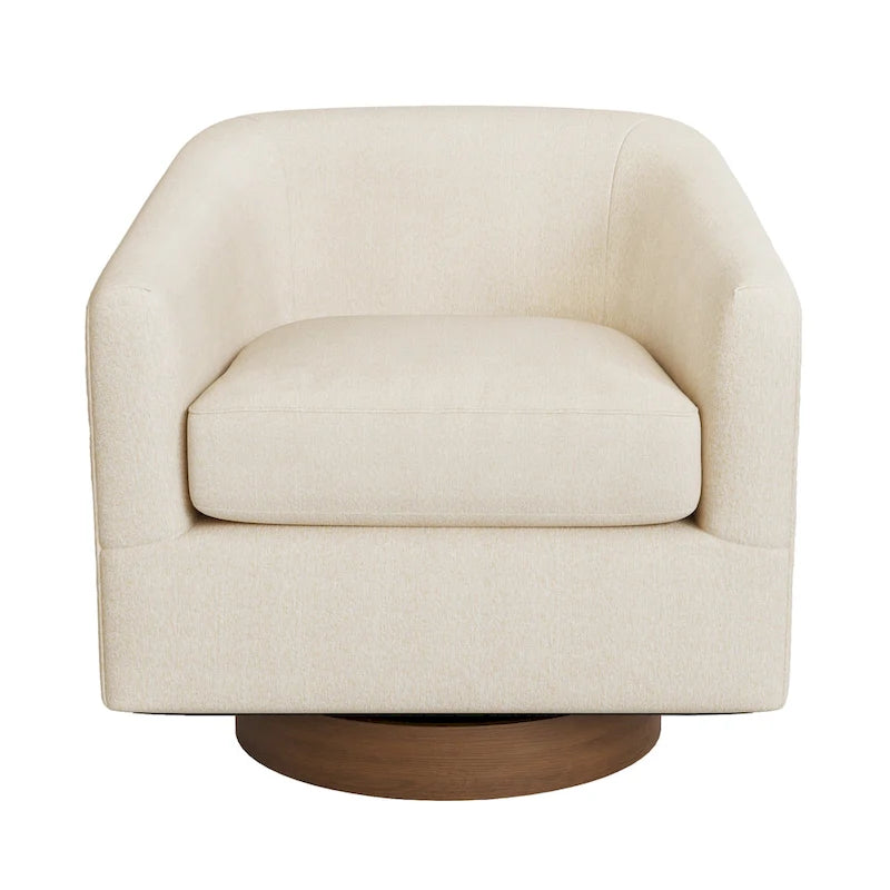 Fauteuil pivotant en tissu, rotation à 360°, une place – Ivoire / Beige chaud / Vert / Gris clair