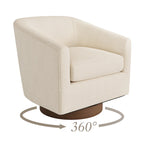 Fauteuil pivotant en tissu, rotation à 360°, une place – Ivoire / Beige chaud / Vert / Gris clair