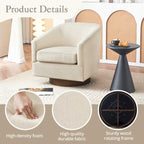 Fauteuil pivotant en tissu, rotation à 360°, une place – Ivoire / Beige chaud / Vert / Gris clair