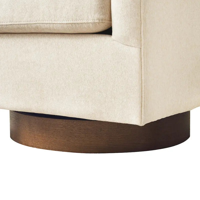 Fauteuil pivotant en tissu, rotation à 360°, une place – Ivoire / Beige chaud / Vert / Gris clair