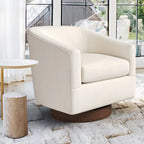Fauteuil pivotant en tissu, rotation à 360°, une place – Ivoire / Beige chaud / Vert / Gris clair