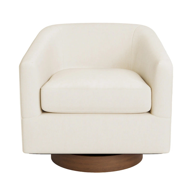Fauteuil pivotant en tissu, rotation à 360°, une place – Ivoire / Beige chaud / Vert / Gris clair