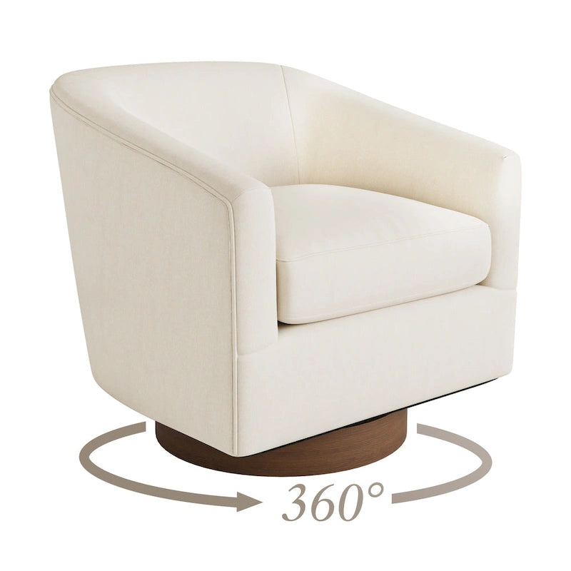 Fauteuil pivotant en tissu, rotation à 360°, une place – Ivoire / Beige chaud / Vert / Gris clair