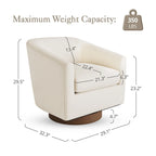 Fauteuil pivotant en tissu, rotation à 360°, une place – Ivoire / Beige chaud / Vert / Gris clair