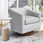 Fauteuil pivotant en tissu, rotation à 360°, une place – Ivoire / Beige chaud / Vert / Gris clair