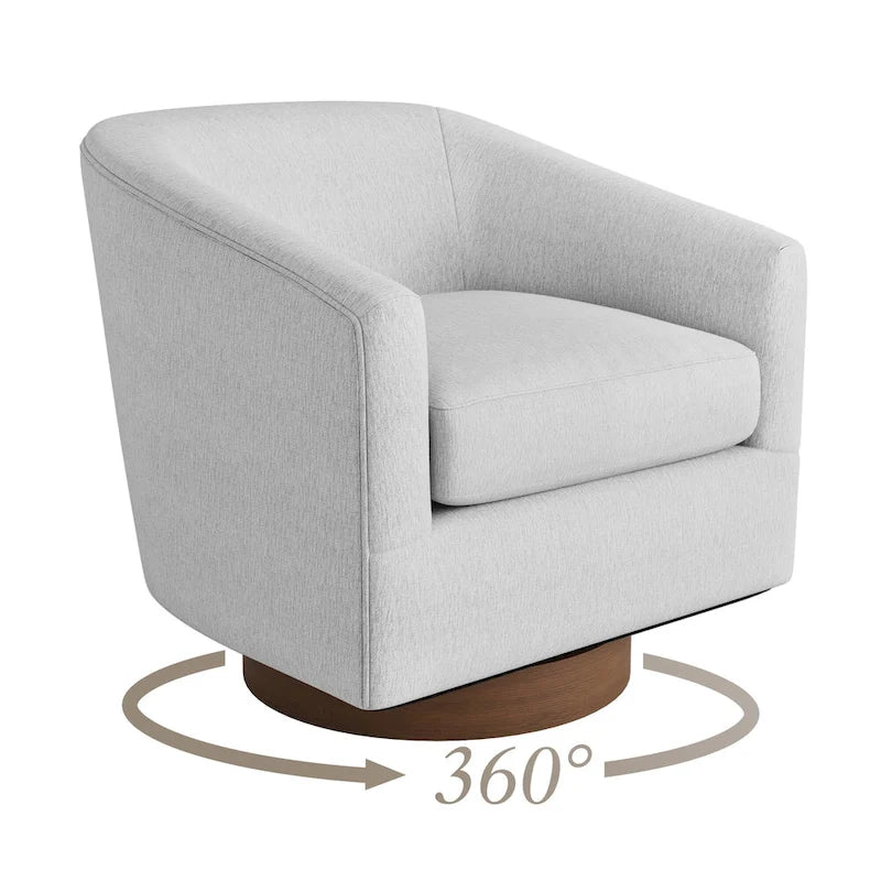 Fauteuil pivotant en tissu, rotation à 360°, une place – Ivoire / Beige chaud / Vert / Gris clair