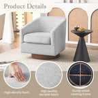 Fauteuil pivotant en tissu, rotation à 360°, une place – Ivoire / Beige chaud / Vert / Gris clair
