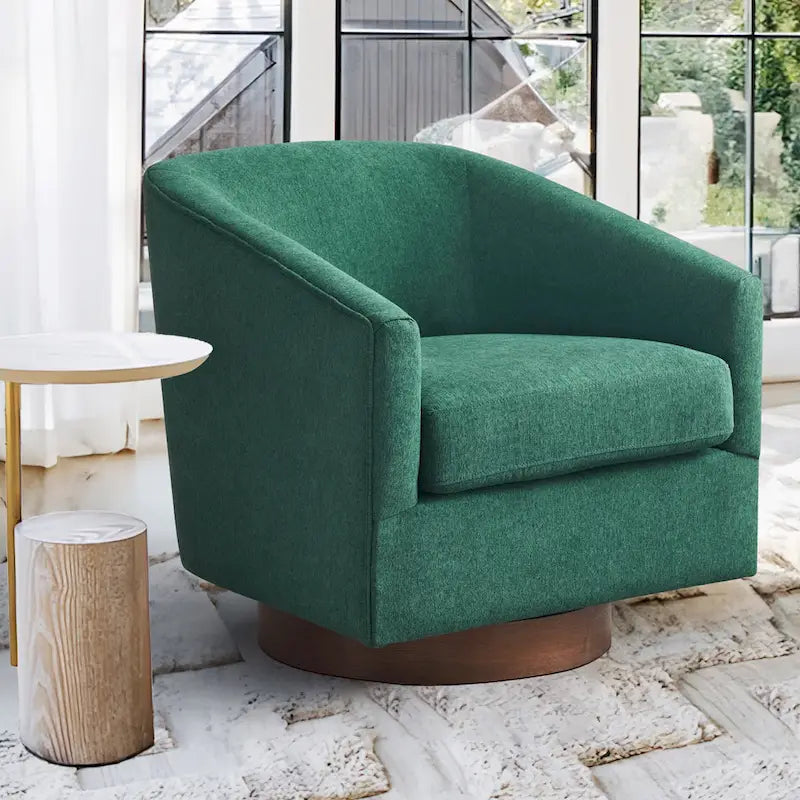 Fauteuil pivotant en tissu, rotation à 360°, une place – Ivoire / Beige chaud / Vert / Gris clair