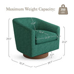 Fauteuil pivotant en tissu, rotation à 360°, une place – Ivoire / Beige chaud / Vert / Gris clair