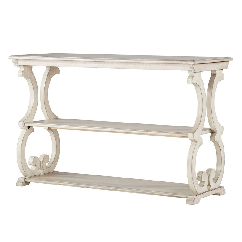 Console de canapé 3 niveaux en bois sculpté – Chêne, Vert sauge, Noir, Rouge, Blanc