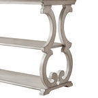 Console de canapé 3 niveaux en bois sculpté – Chêne, Vert sauge, Noir, Rouge, Blanc