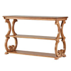 Console de canapé 3 niveaux en bois sculpté – Chêne, Vert sauge, Noir, Rouge, Blanc