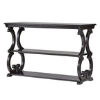 Console de canapé 3 niveaux en bois sculpté – Chêne, Vert sauge, Noir, Rouge, Blanc