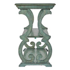 Console de canapé 3 niveaux en bois sculpté – Chêne, Vert sauge, Noir, Rouge, Blanc