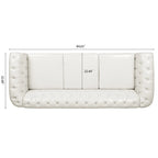 Canapé Chesterfield 3 places en similicuir crème