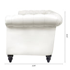Canapé Chesterfield 3 places en similicuir crème