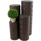 Tables d'appoint sur pied en fer brun, design martelé / coquille, lot de 4
