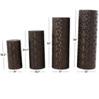 Tables d'appoint sur pied en fer brun, design martelé / coquille, lot de 4