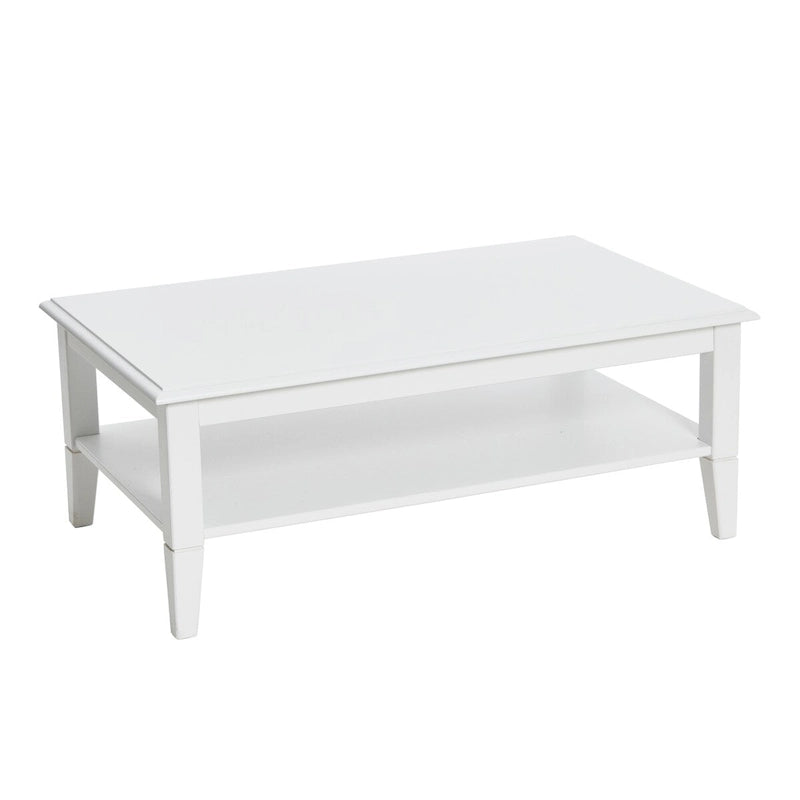 Table basse en bois blanc avec étagère de rangement pour 1