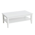 Table basse en bois blanc avec étagère de rangement pour 1