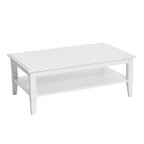 Table basse en bois blanc avec étagère de rangement pour 1