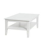 Table basse en bois blanc avec étagère de rangement pour 1