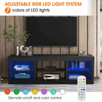 Meuble TV console avec étagères, Noir/Blanc, 168 cm, pour TV jusqu'à 75"