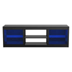 Meuble TV console avec étagères, Noir/Blanc, 168 cm, pour TV jusqu'à 75"
