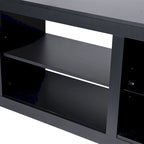 Meuble TV console avec étagères, Noir/Blanc, 168 cm, pour TV jusqu'à 75"