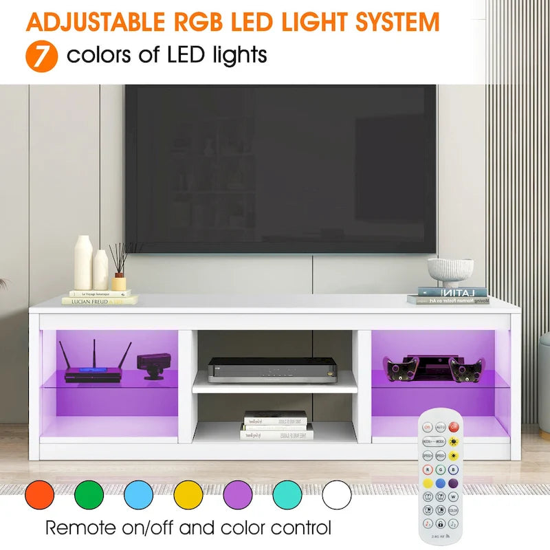 Meuble TV console avec étagères, Noir/Blanc, 168 cm, pour TV jusqu'à 75"