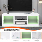 Meuble TV console avec étagères, Noir/Blanc, 168 cm, pour TV jusqu'à 75"