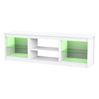Meuble TV console avec étagères, Noir/Blanc, 168 cm, pour TV jusqu'à 75"