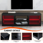 Meuble TV console avec étagères, Noir/Blanc, 168 cm, pour TV jusqu'à 75"