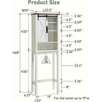 Meuble de rangement WC avec porte coulissante style grange – Noir / Gris / Blanc / Blanc cassé, style ferme