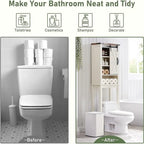 Meuble de rangement WC avec porte coulissante style grange – Noir / Gris / Blanc / Blanc cassé, style ferme